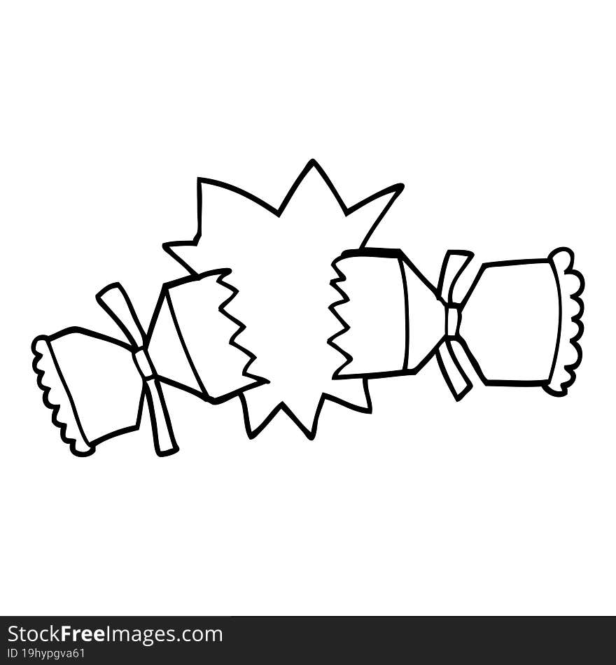 line drawing cartoon exploding cracker