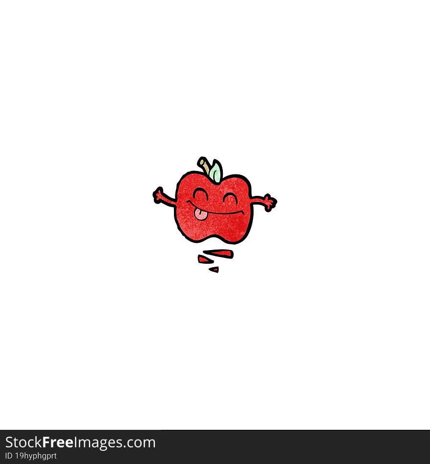 Funny Apple Cartoon Character