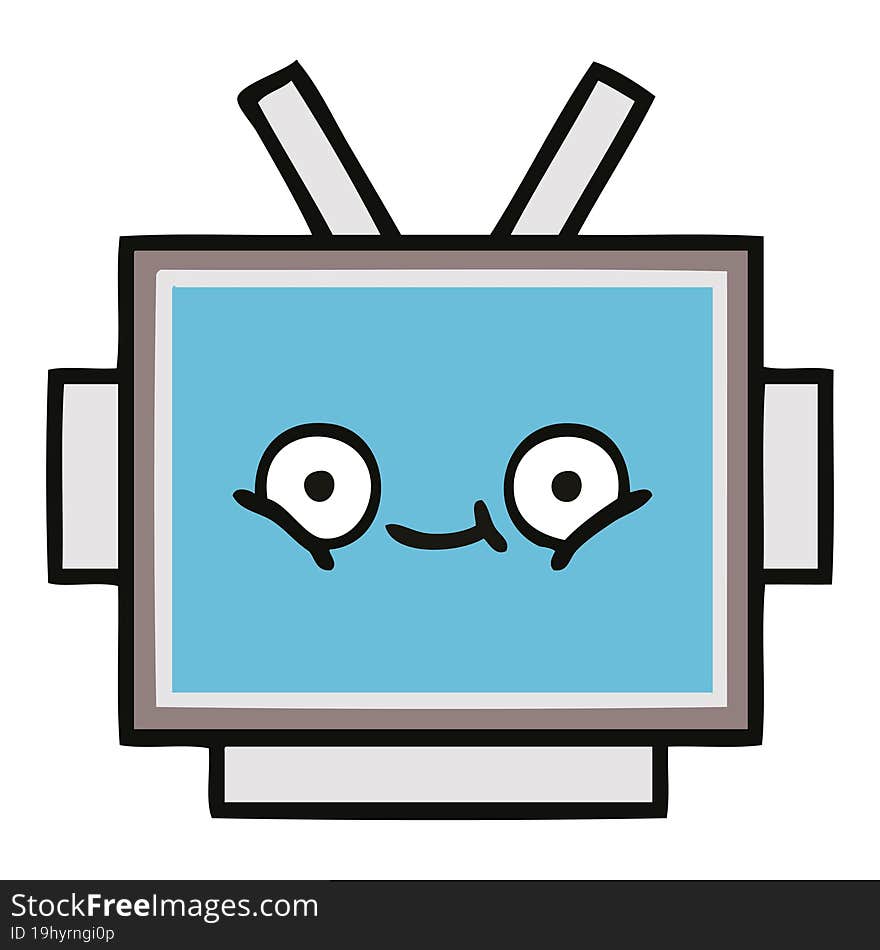 Cute Cartoon Robot Head