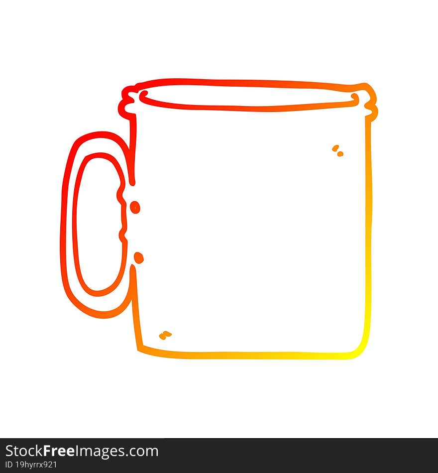 warm gradient line drawing cartoon camping cup of coffee