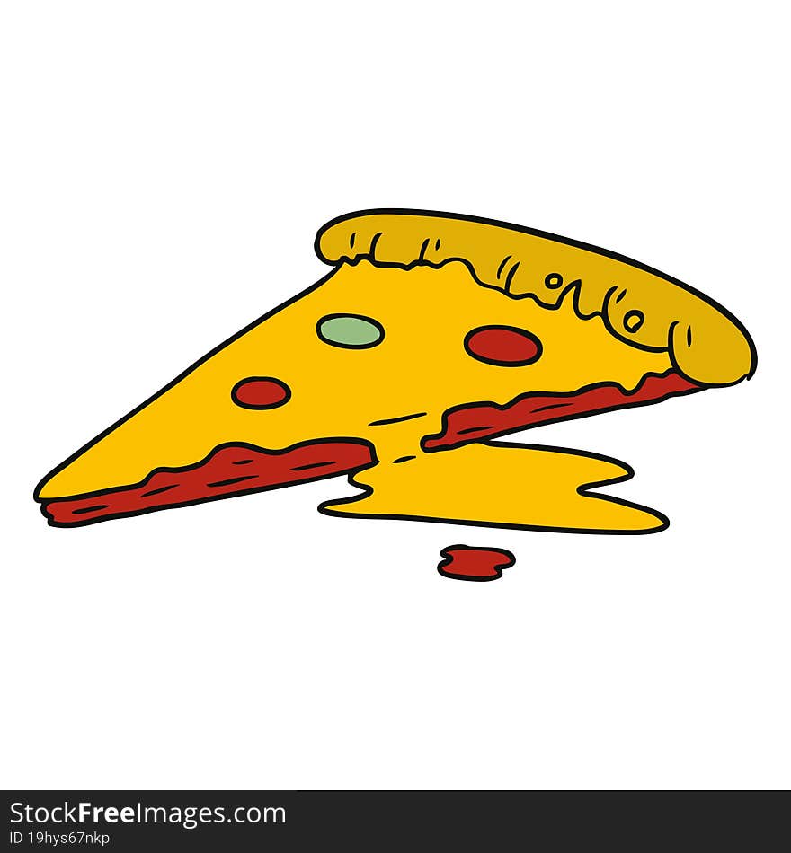 cartoon doodle of a slice of pizza