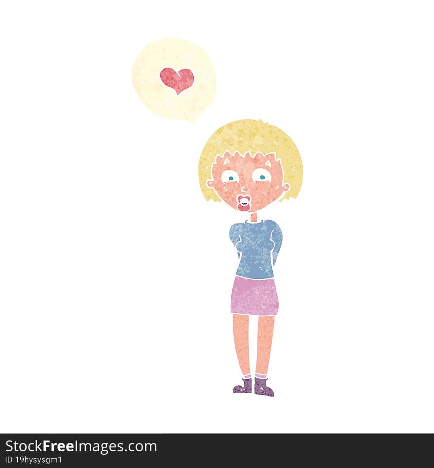 cartoon woman in love