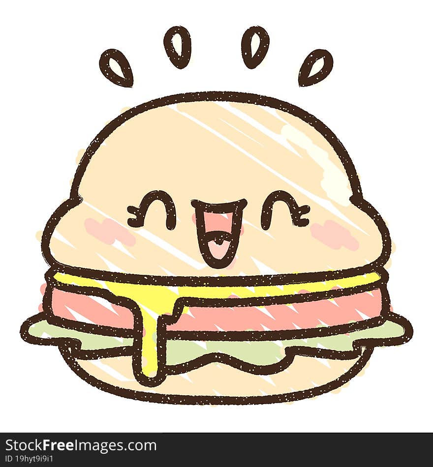 Happy Burger Chalk Drawing