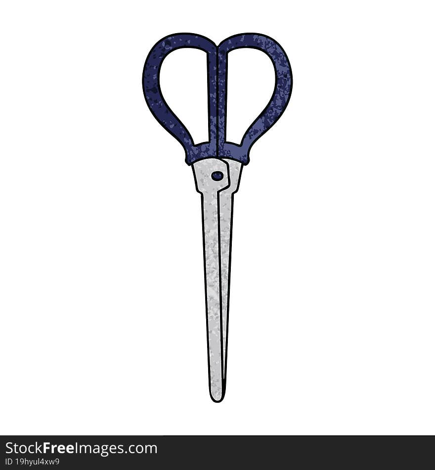 Quirky Hand Drawn Cartoon Scissors