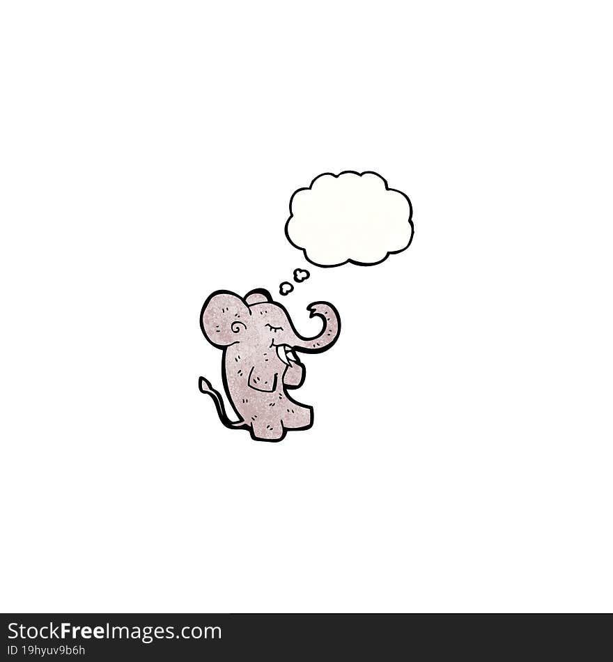 cartoon elephant with thought bubble