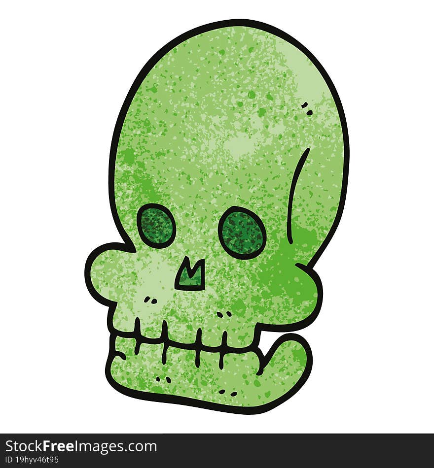 cartoon doodle spooky skull