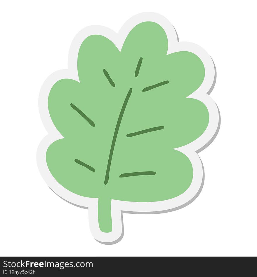 Simple Cartoon Leaf Sticker