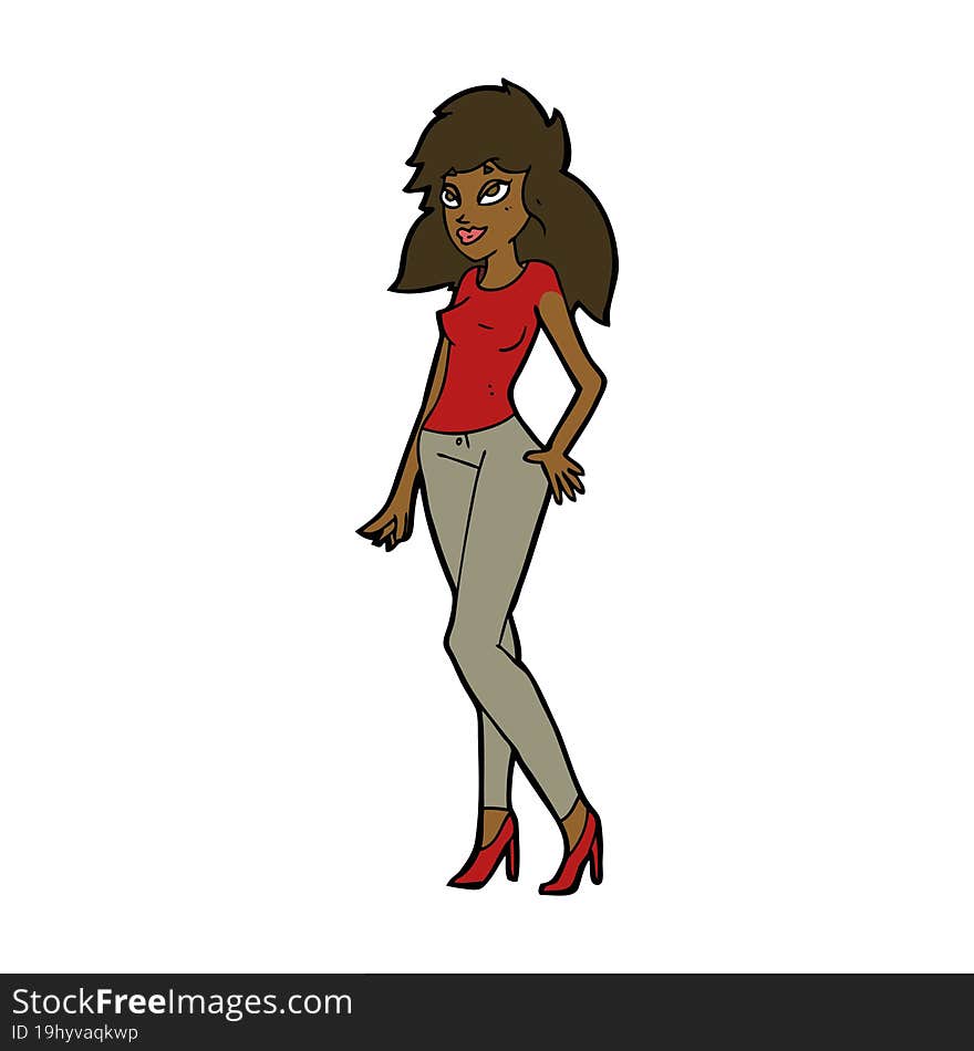 cartoon pretty woman