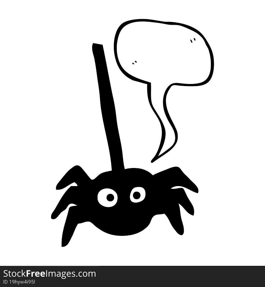 speech bubble cartoon halloween spider