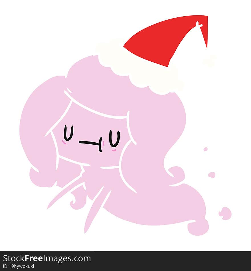 christmas cartoon of kawaii ghost