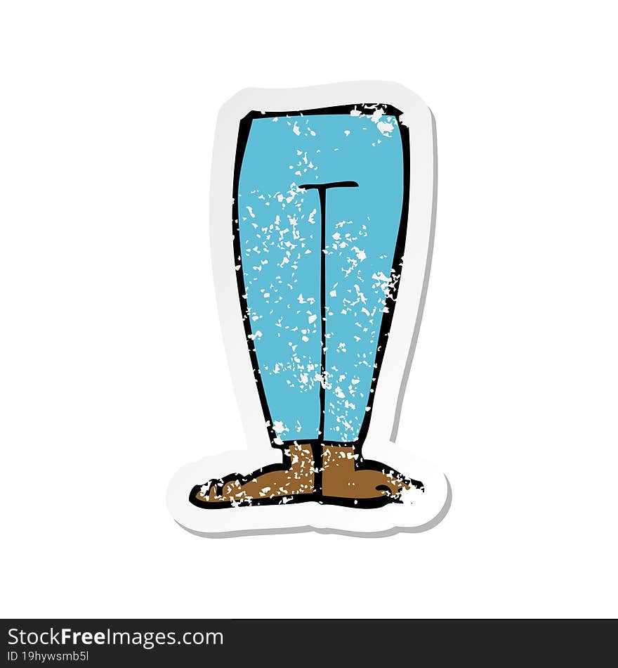 retro distressed sticker of a cartoon legs