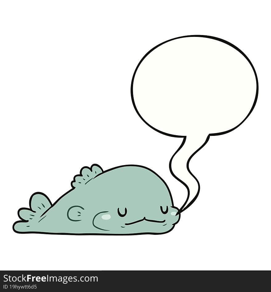 cute cartoon fish with speech bubble. cute cartoon fish with speech bubble