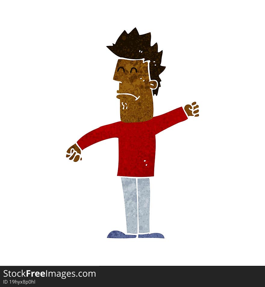 cartoon stressed man