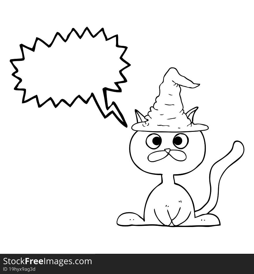 speech bubble cartoon halloween cat