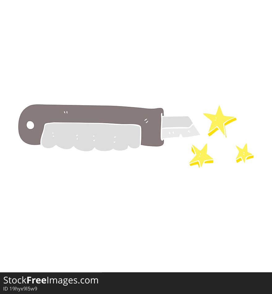 flat color illustration of a cartoon knife