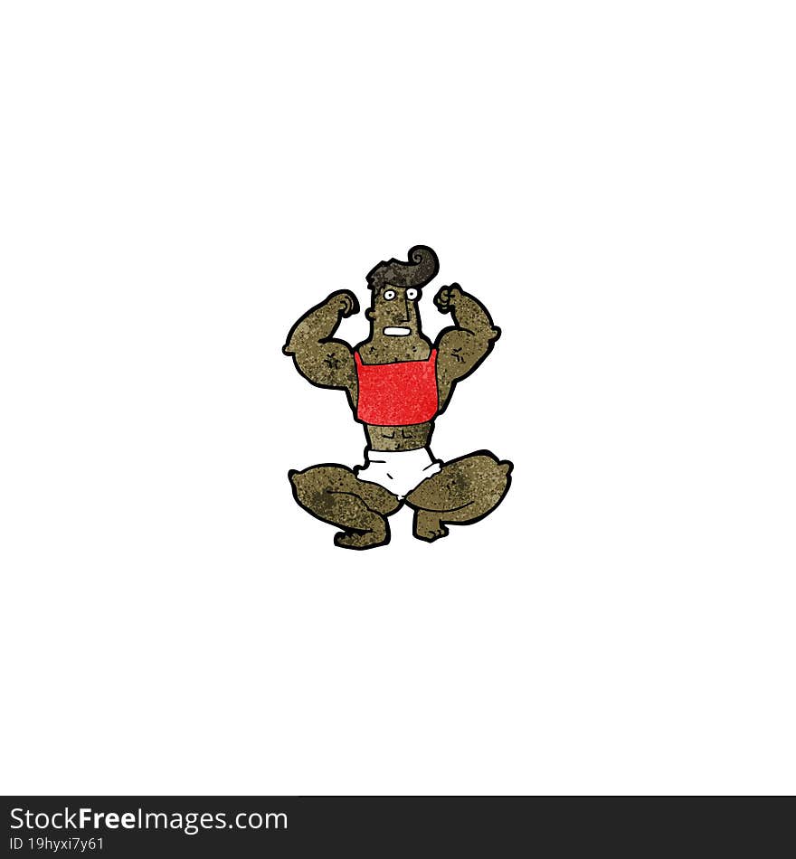 cartoon muscle man