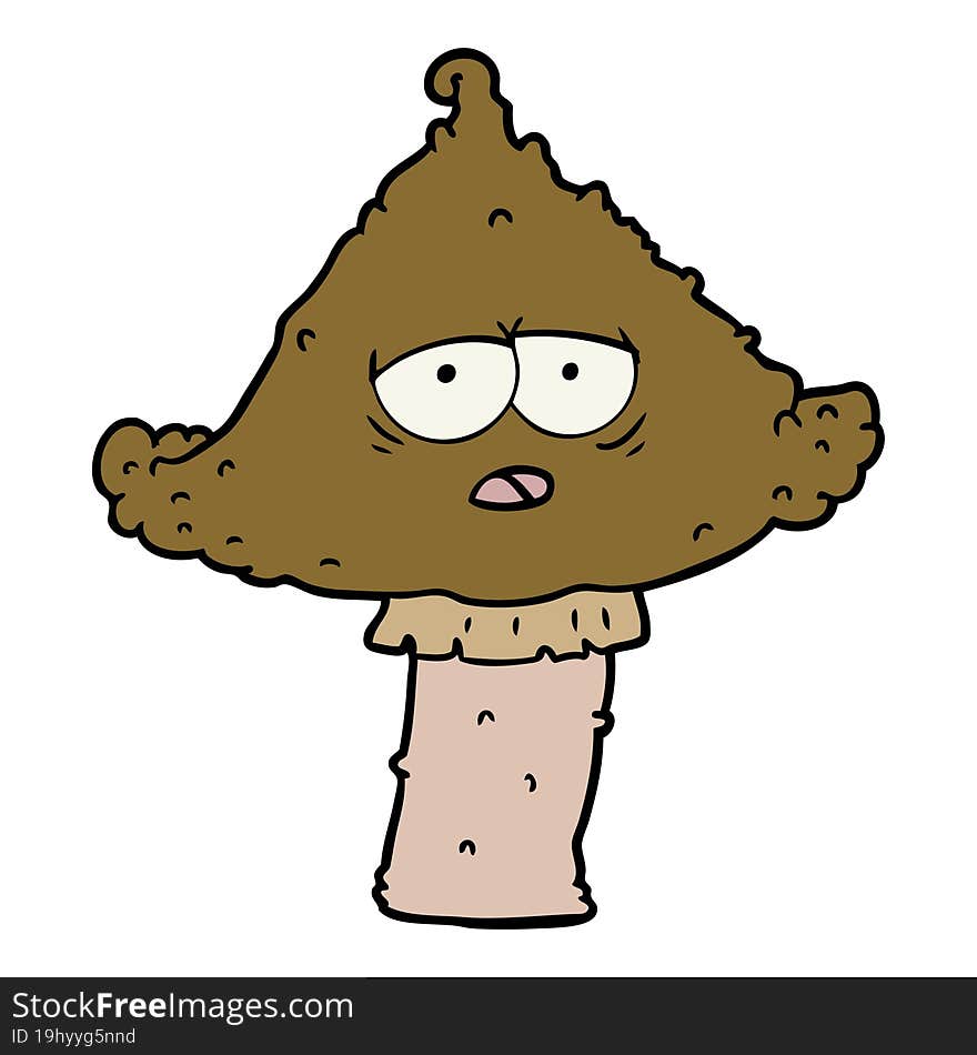 cartoon mushroom with face. cartoon mushroom with face