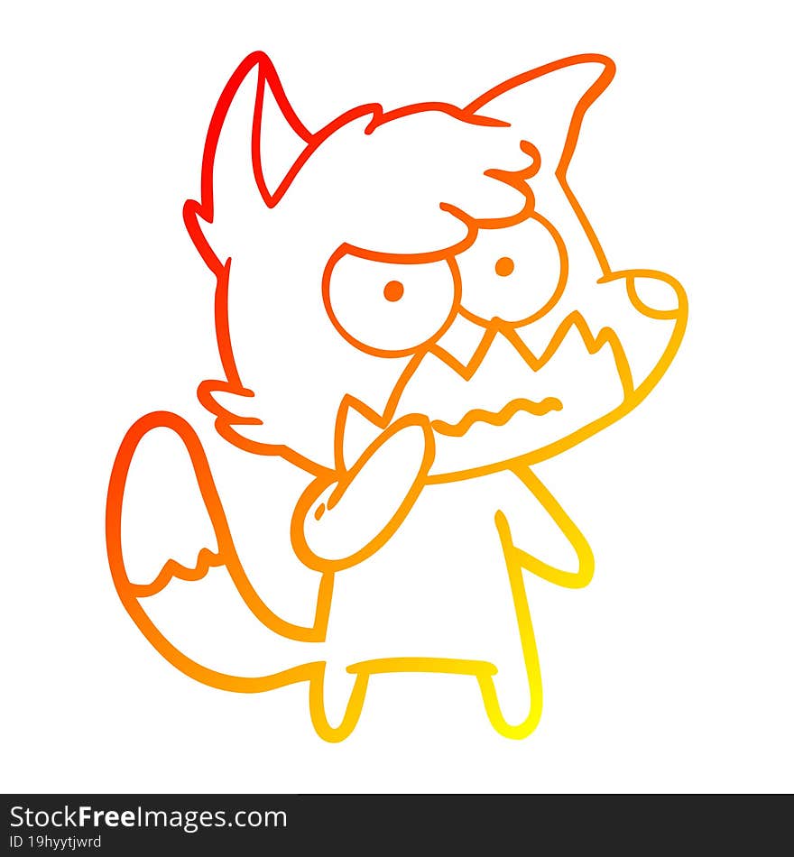 warm gradient line drawing cartoon annoyed fox