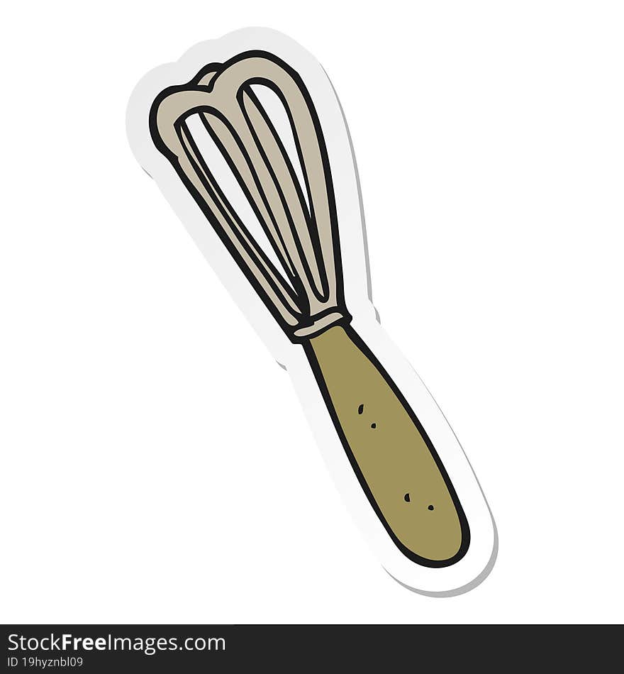 sticker of a cartoon whisk