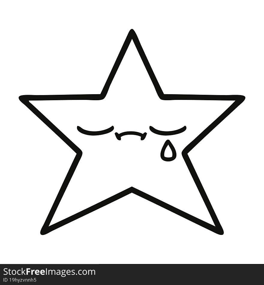 line drawing cartoon star fish