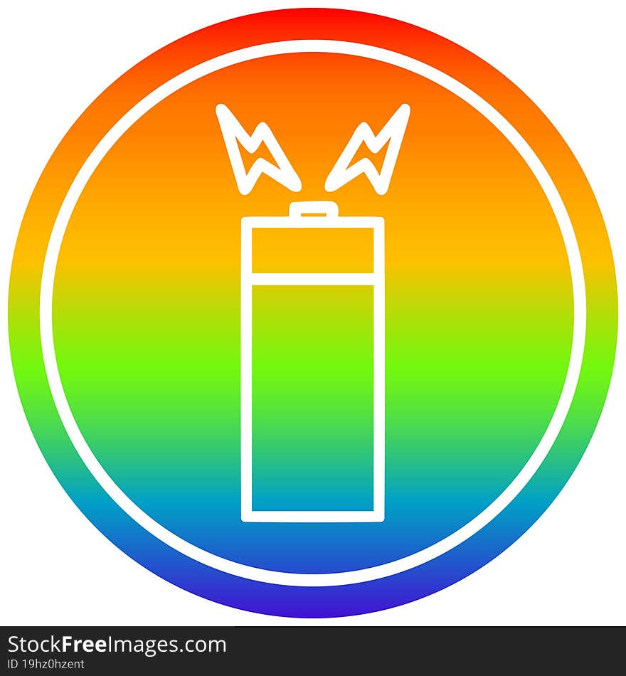 battery circular in rainbow spectrum