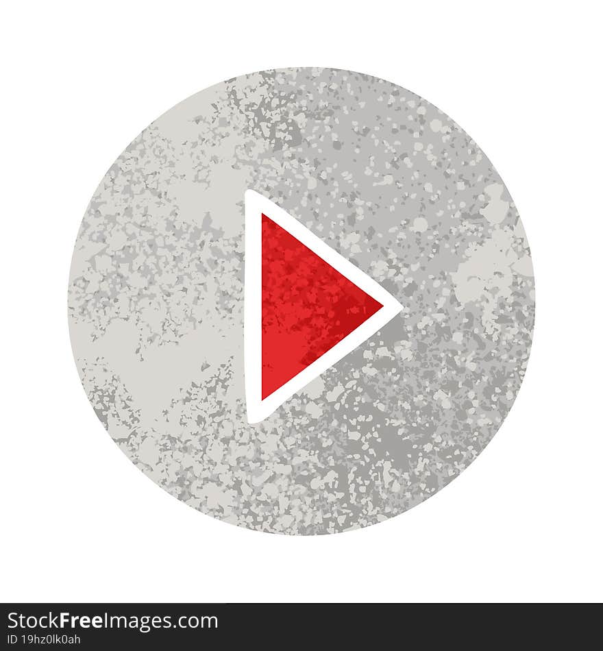 retro illustration style cartoon play button