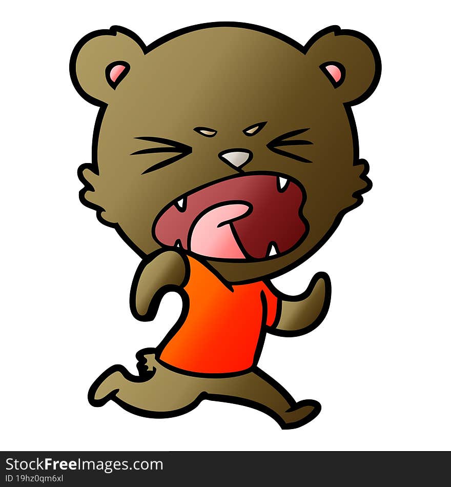 angry cartoon bear running. angry cartoon bear running