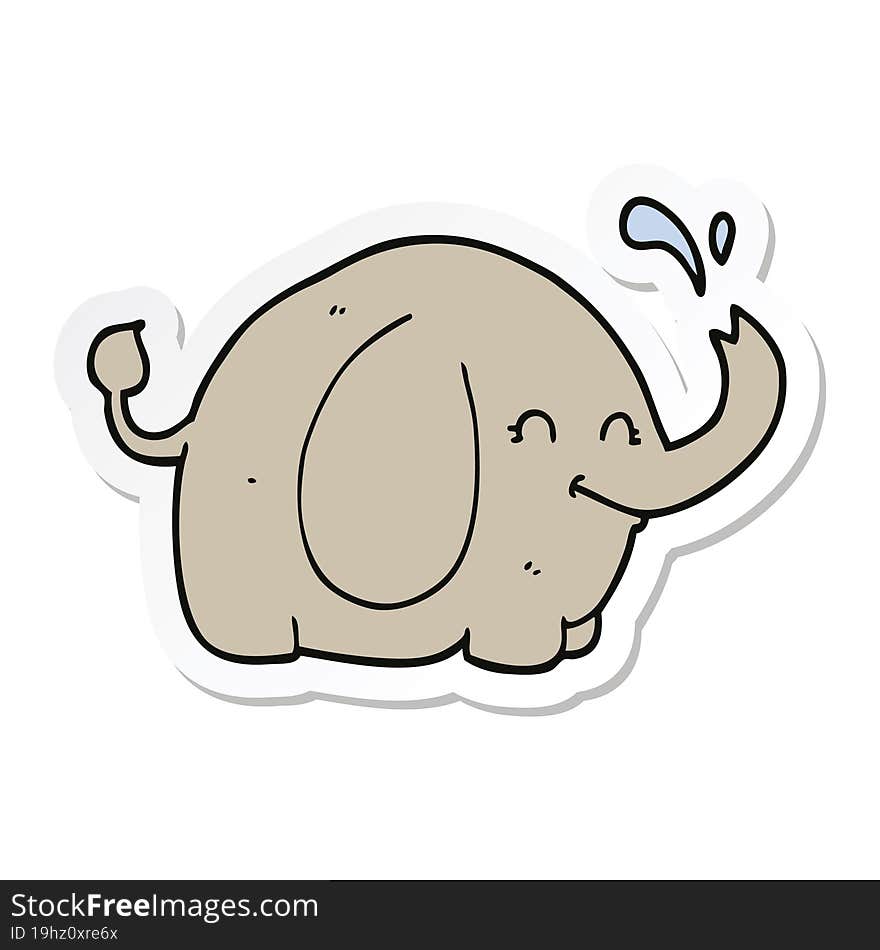 sticker of a cartoon elephant