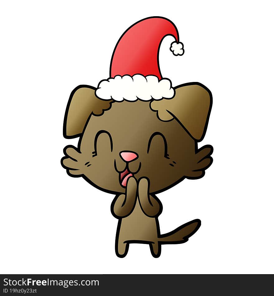 laughing cartoon christmas dog. laughing cartoon christmas dog