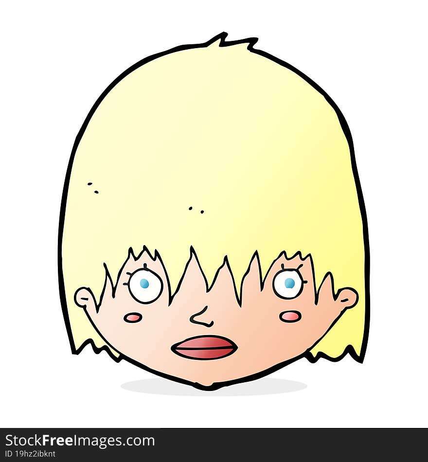 cartoon staring woman