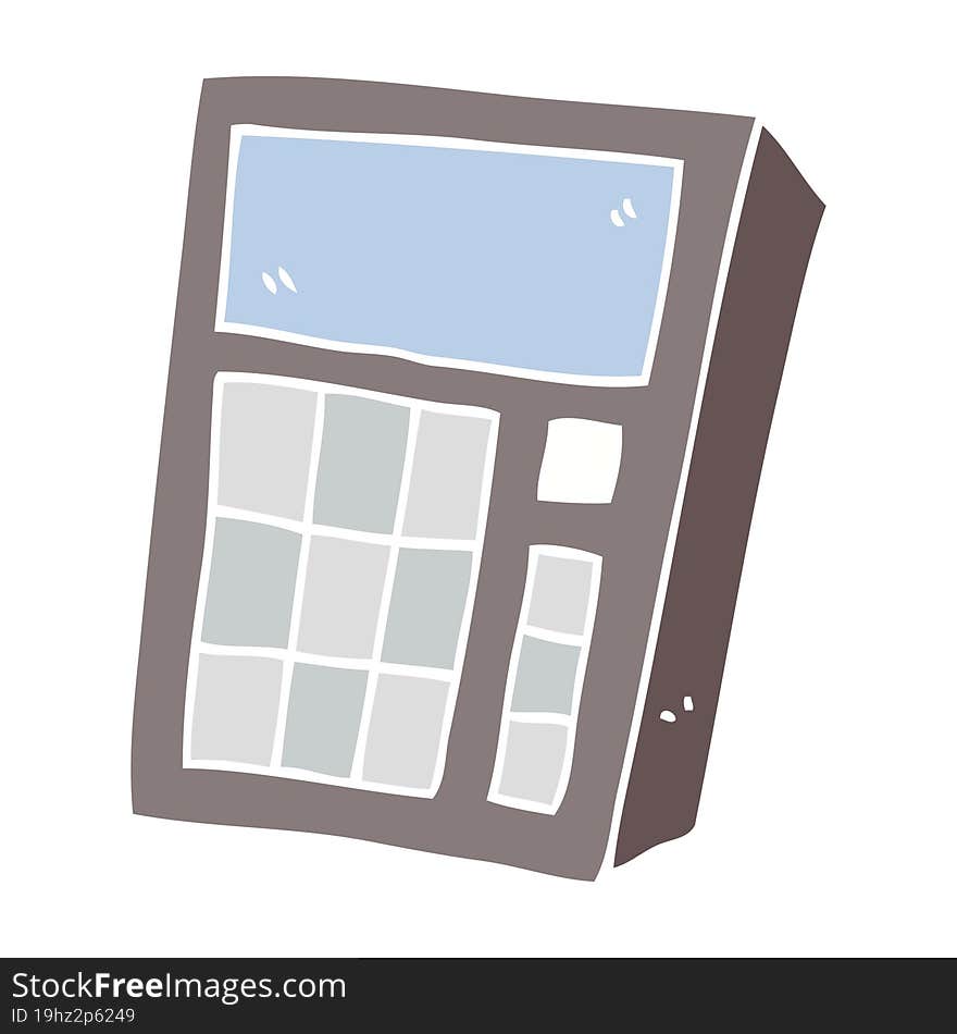 flat color illustration of calculator. flat color illustration of calculator