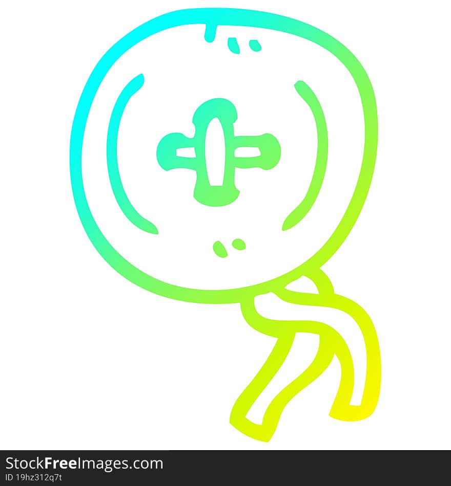 cold gradient line drawing cartoon old wooden button