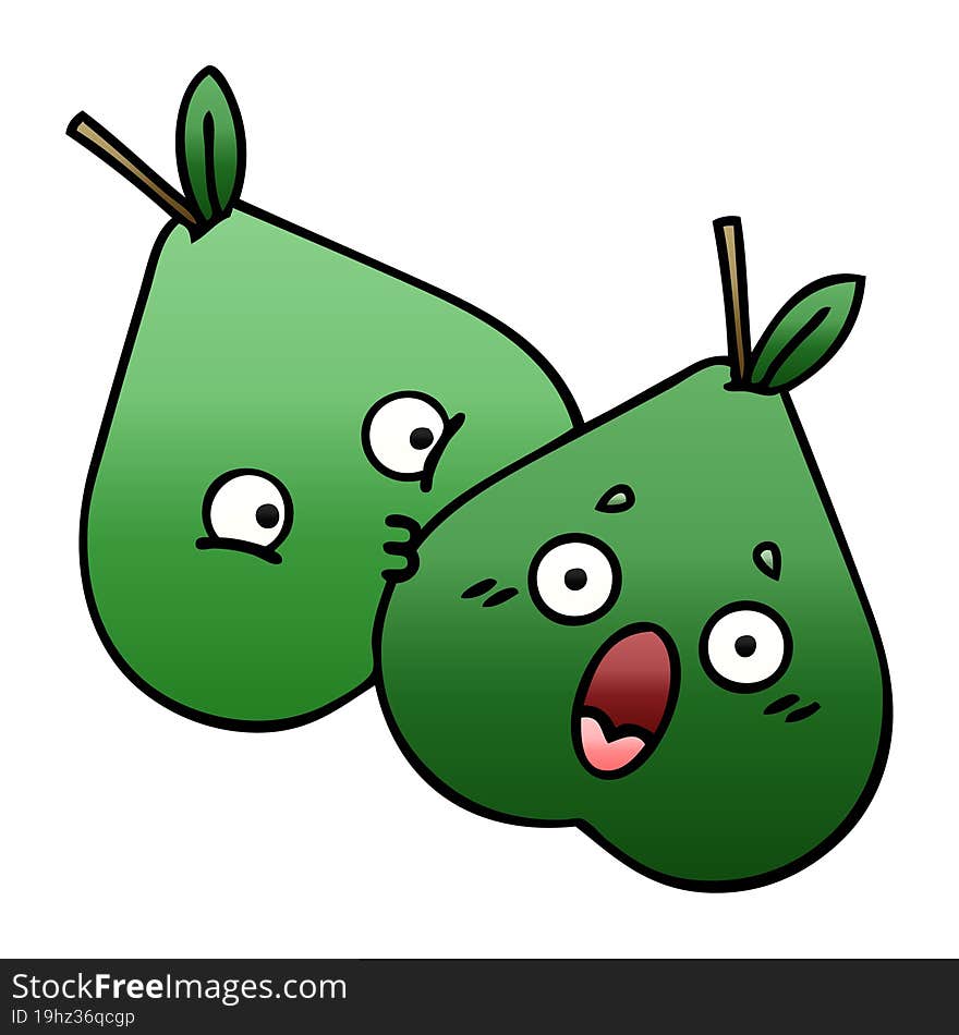 gradient shaded cartoon pears