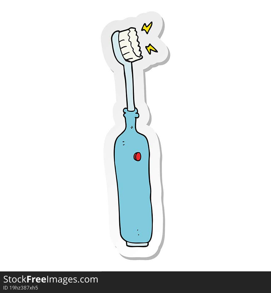 sticker of a cartoon electric tooth brush