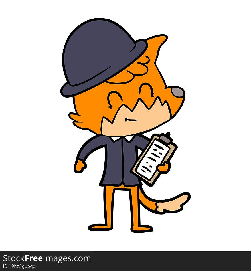 cartoon friendly fox manager. cartoon friendly fox manager