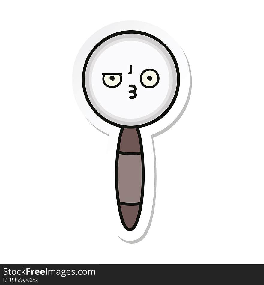 sticker of a cute cartoon magnifying glass