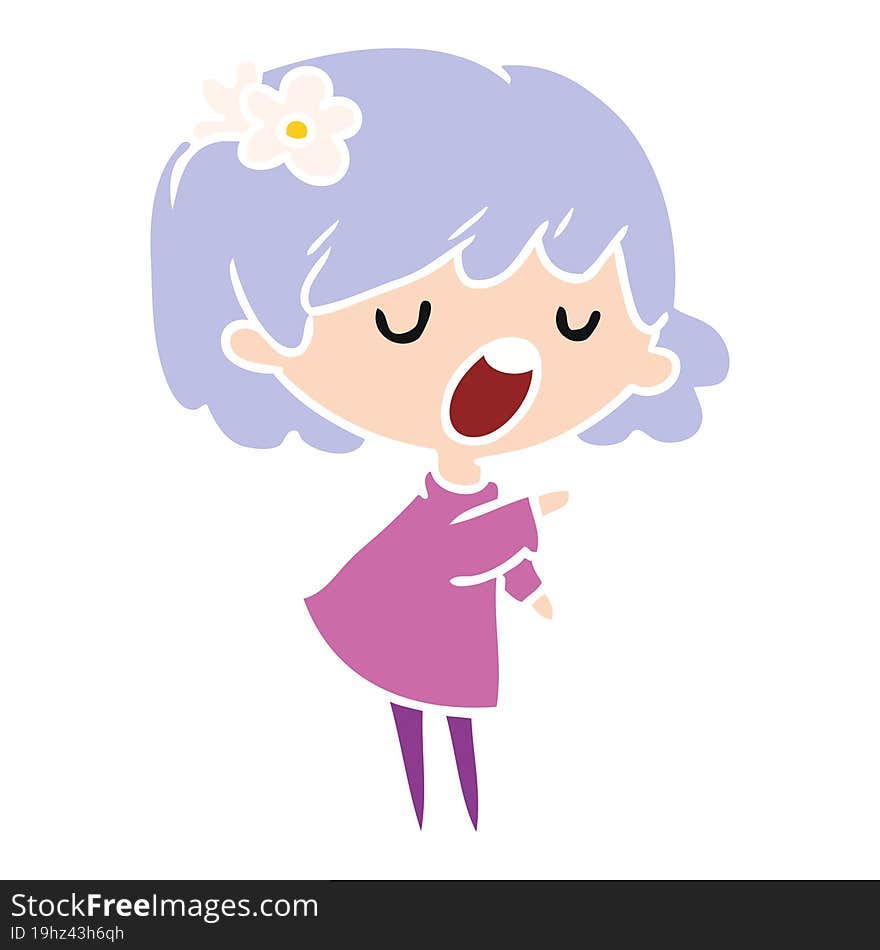 cartoon of a cute kawaii girl