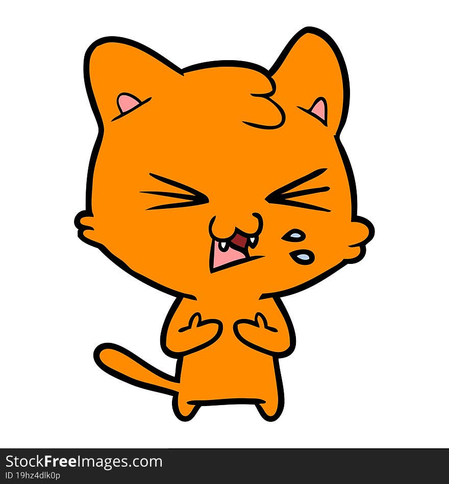 cartoon cat hissing. cartoon cat hissing