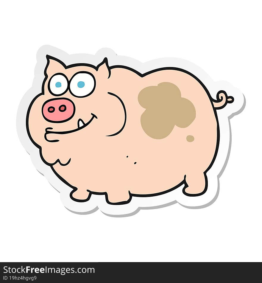 sticker of a cartoon pig