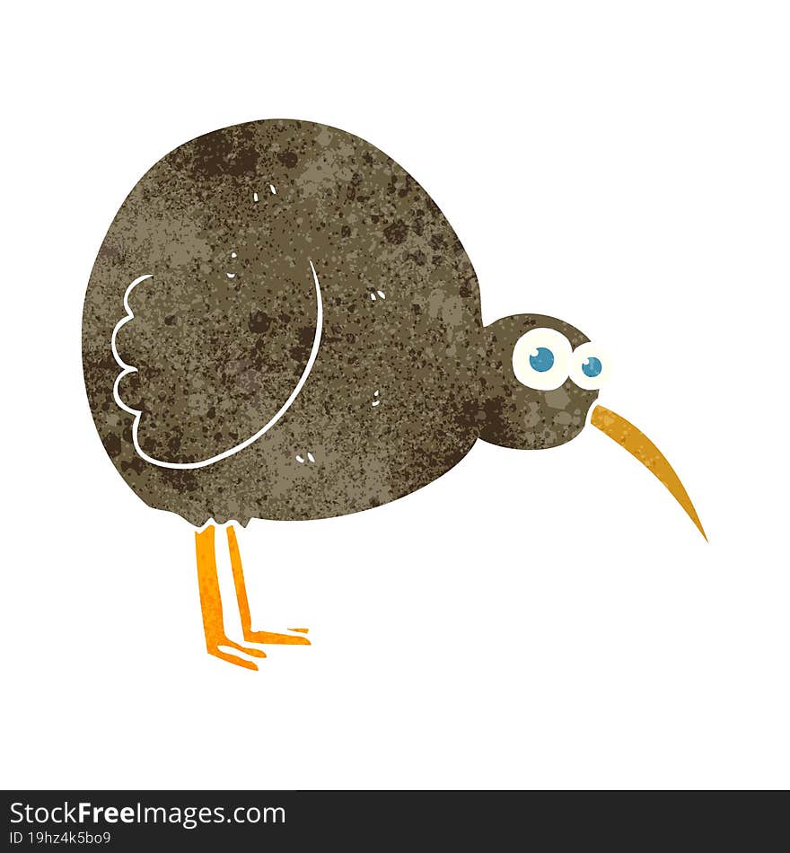 Retro Cartoon Kiwi Bird