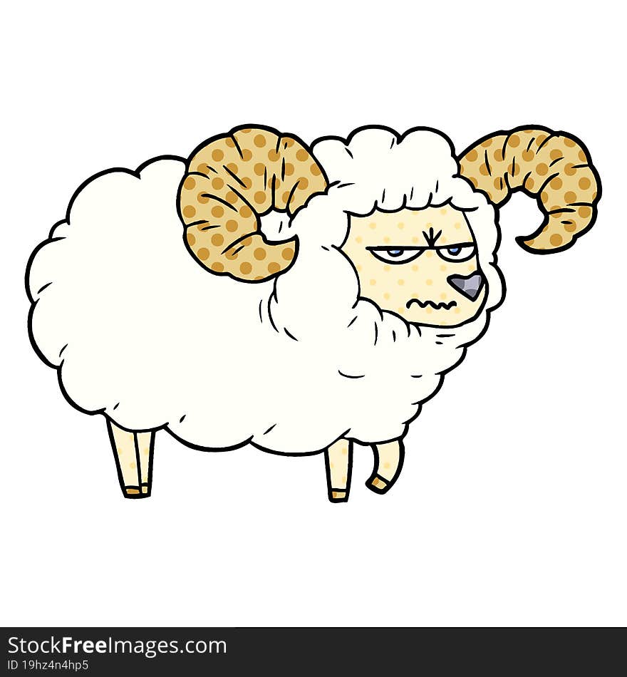 cartoon angry ram. cartoon angry ram