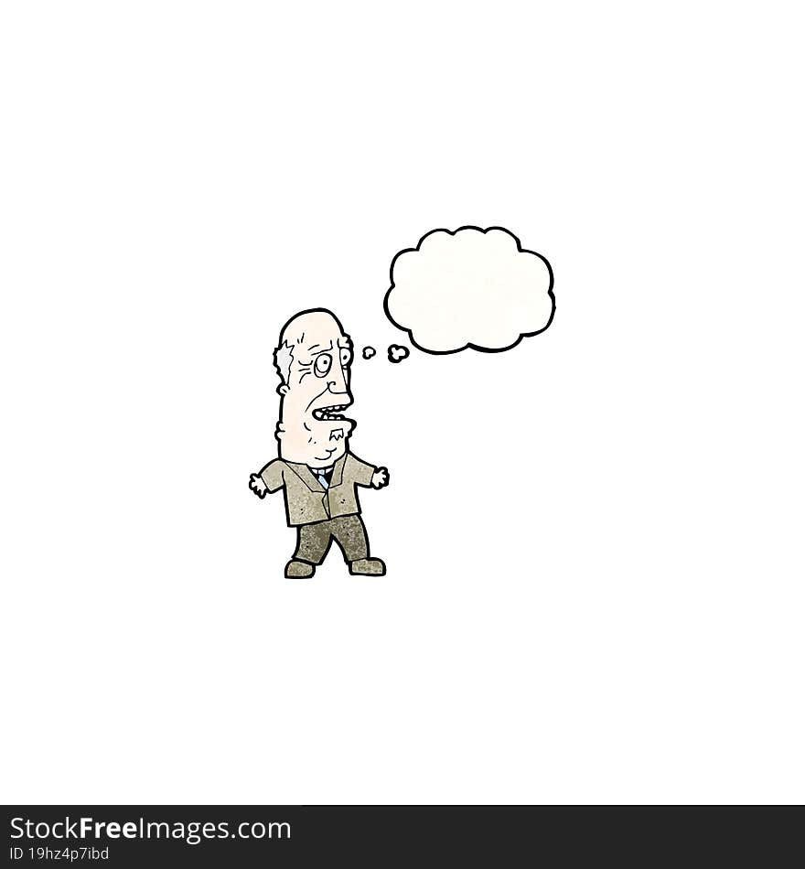 cartoon stressed old man