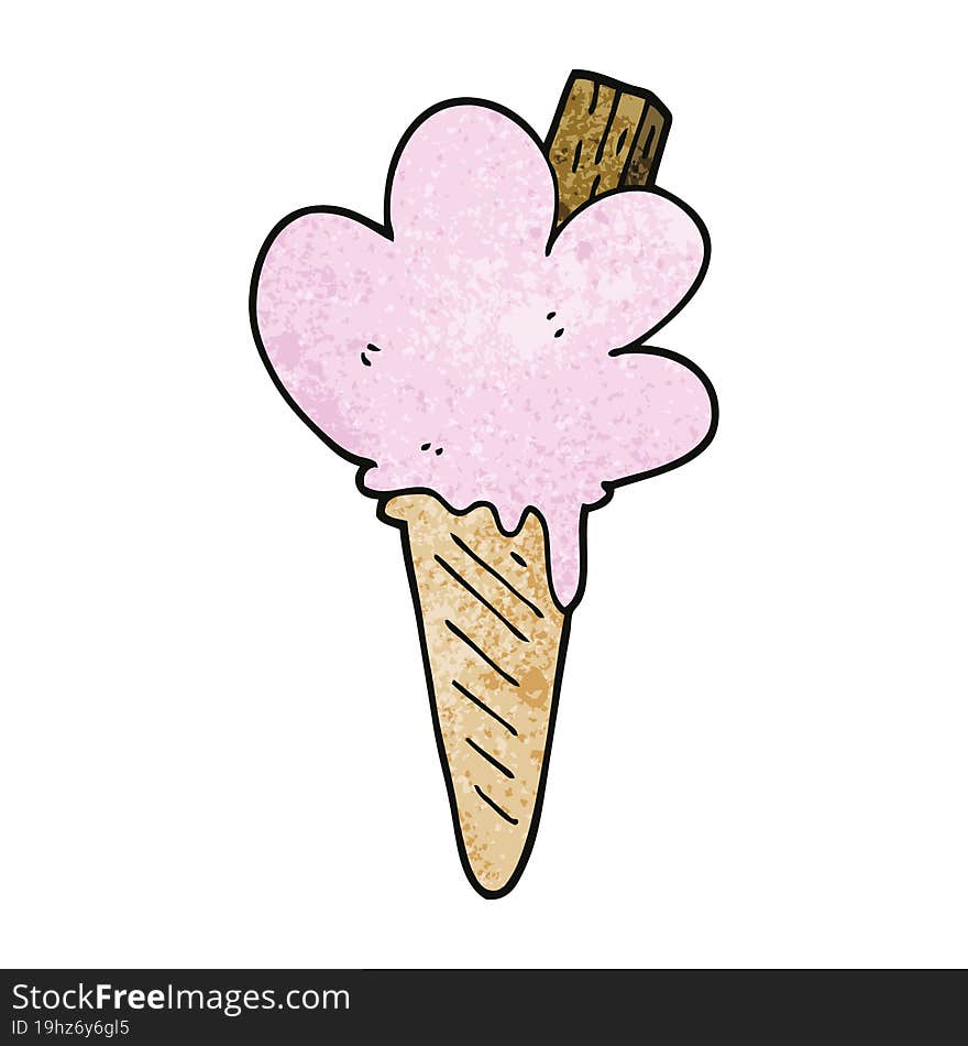 Cartoon Doodle Ice Cream Cone