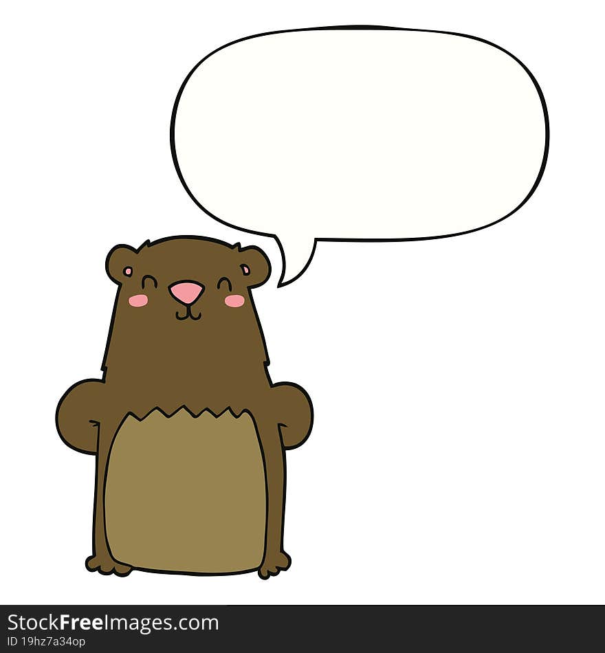 cartoon bear and speech bubble