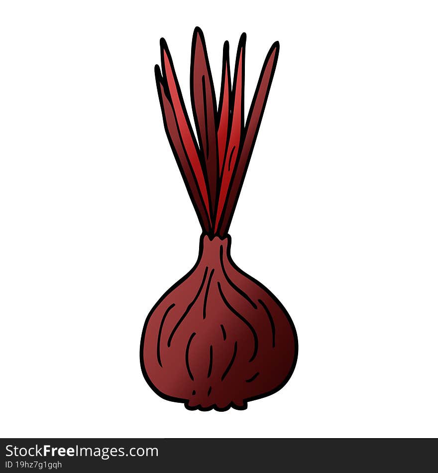 Cartoon Doodle Sprouting Onion