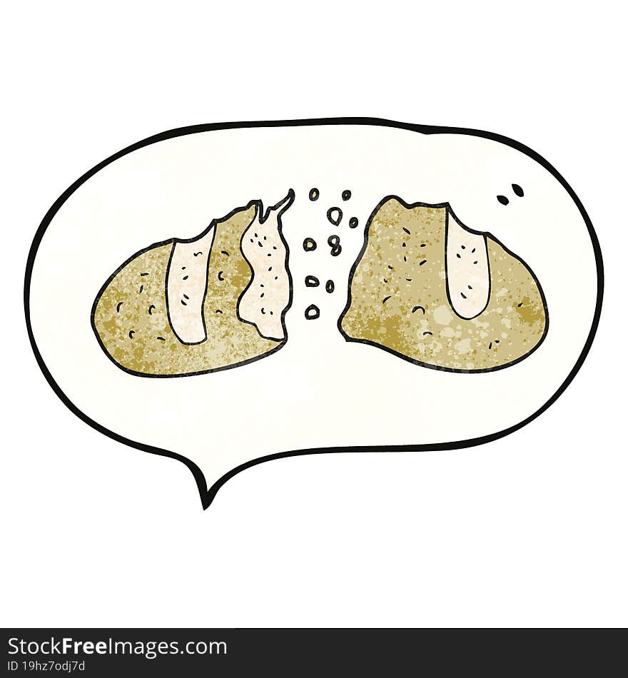 Speech Bubble Textured Cartoon Loaf Of Bread