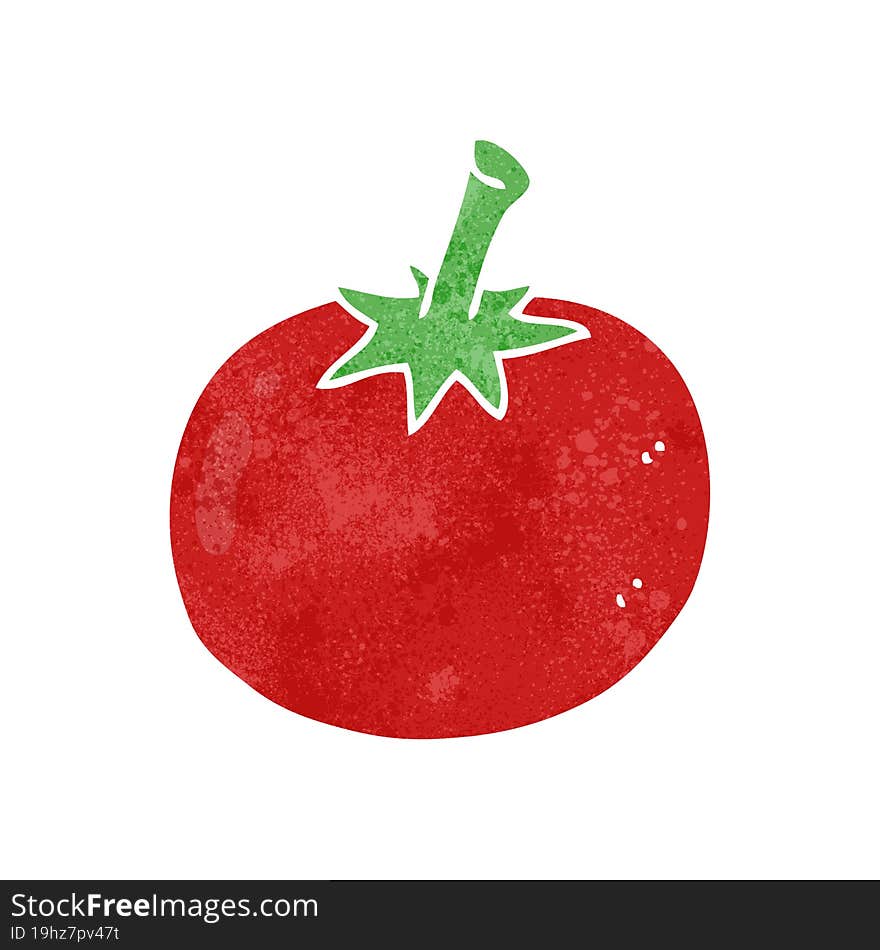 freehand retro cartoon tomato