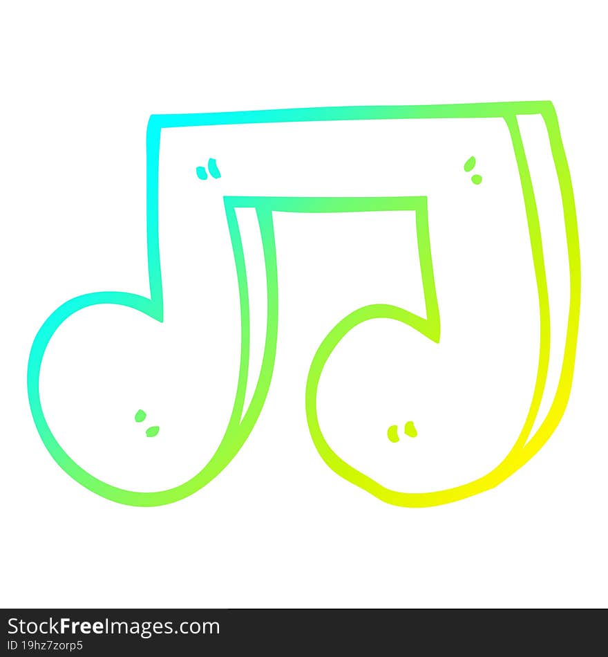 cold gradient line drawing cartoon musical notes