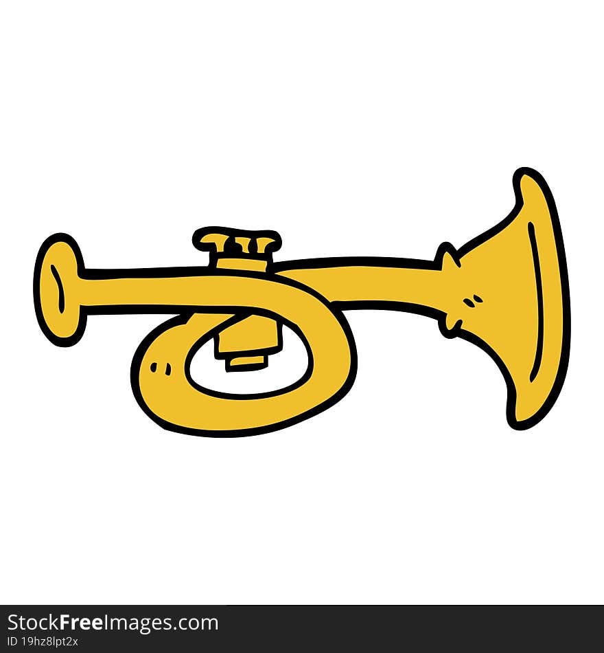 cartoon doodle brass horn