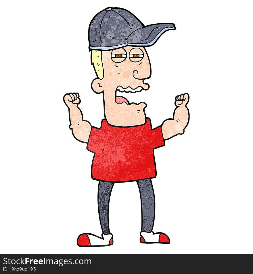 textured cartoon stressed man